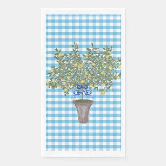 Serviette En Papier en vichy citrons citrons citrons serviettes (Devant)