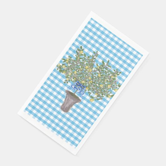 Serviette En Papier en vichy citrons citrons citrons serviettes (Coin)