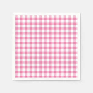 Serviette En Papier En vichy classique Fuchsia