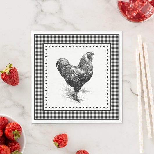 Serviette En Papier En vichy de poulet (En situation)