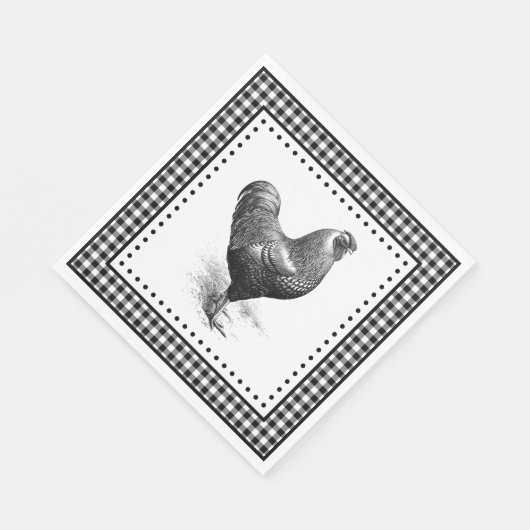 Serviette En Papier En vichy de poulet (Coin)
