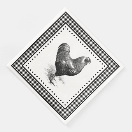 Serviette En Papier En vichy de poulet (Coin)