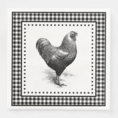 Serviette En Papier En vichy de poulet (Devant)