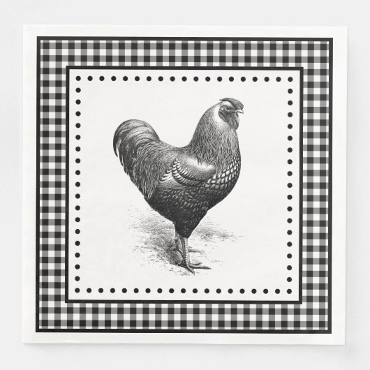 Serviette En Papier En vichy de poulet (Devant)