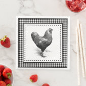 Serviette En Papier En vichy de poulet (En situation)