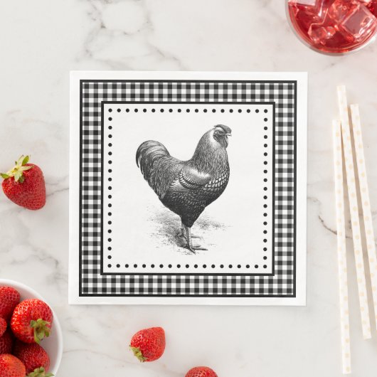 Serviette En Papier En vichy de poulet (En situation)