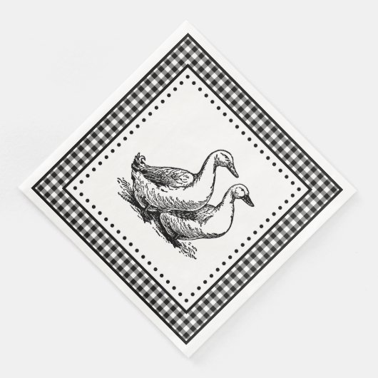 Serviette En Papier En vichy d'oies (Coin)
