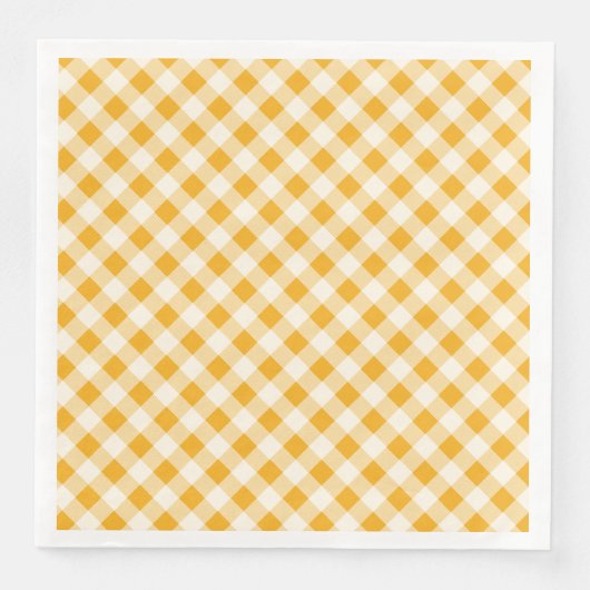 Serviette En Papier En vichy d'or de récolte (Devant)