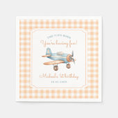 Serviette En Papier en vichy heure Avion Avion premier anniversaire (Devant)
