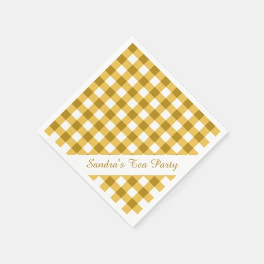 Serviette En Papier En vichy jaune (Coin)