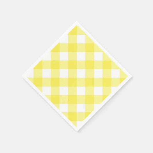 Serviette En Papier En vichy jaune (Coin)