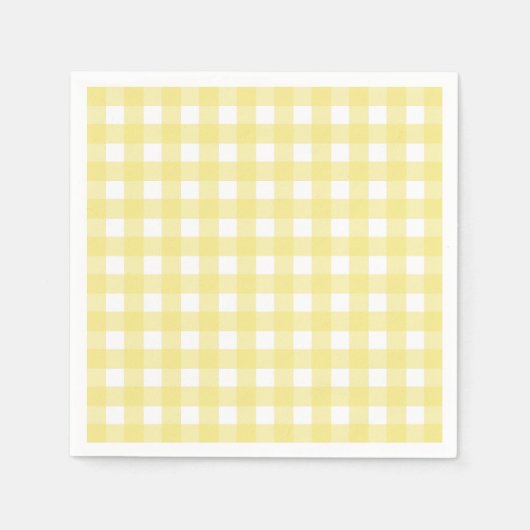 Serviette En Papier En vichy jaune pâle et blanc (Devant)