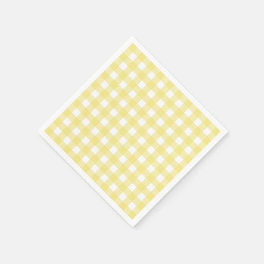 Serviette En Papier En vichy jaune pâle et blanc (Coin)