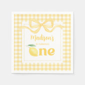 Serviette En Papier en vichy Lemon Thème 1er anniversaire (Devant)