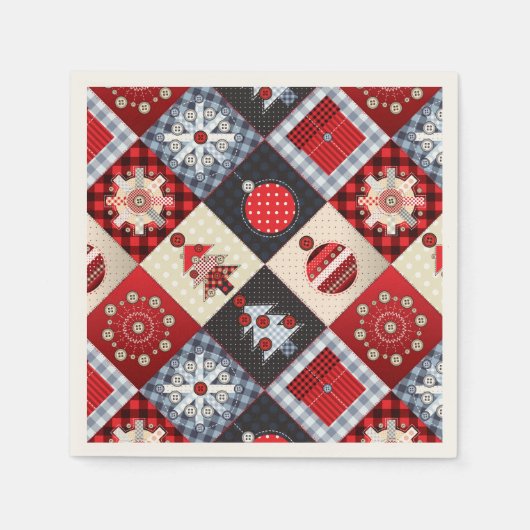 Serviette En Papier En vichy lunette de Noël (Devant)