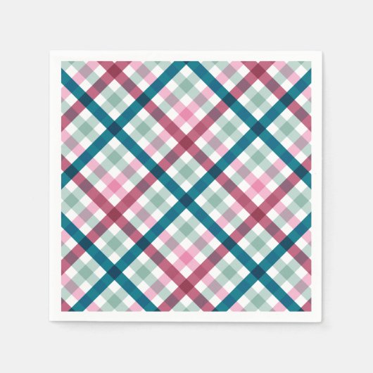 Serviette En Papier En vichy moderne Dîner de vacances Naples Papier (Devant)