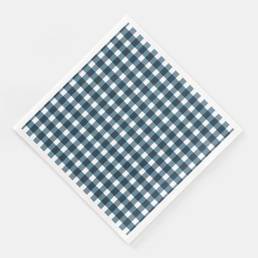 Serviette En Papier en vichy Motif bleu Indigo (Coin)