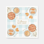 Serviette En Papier en vichy Motif Pâtisseries Aquarelle Boulangerie b (Devant)
