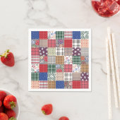 Serviette En Papier En vichy multicolore Patchwork Quilt (En situation)