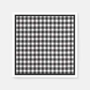 Serviette En Papier En vichy noir