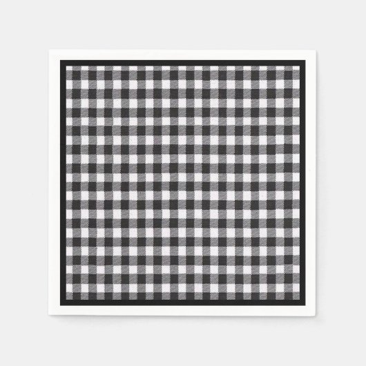 Serviette En Papier En vichy noir (Devant)