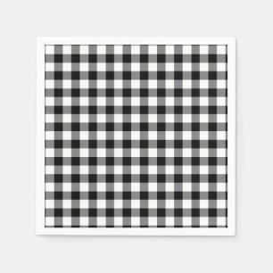 Serviette En Papier En vichy Noir Et Blanc