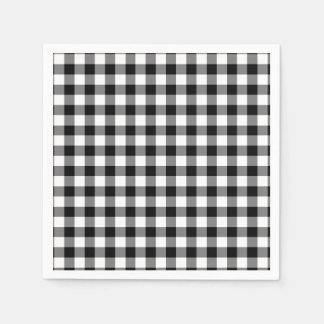 Serviette En Papier En vichy Noir Et Blanc