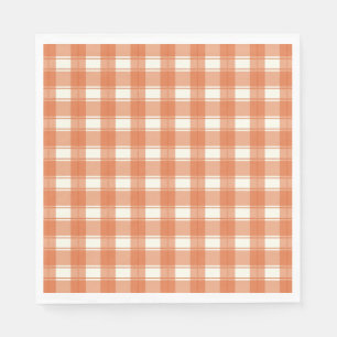 Serviette En Papier En vichy Orange intemporel