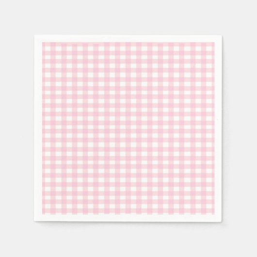 Serviette En Papier En vichy rose (Devant)