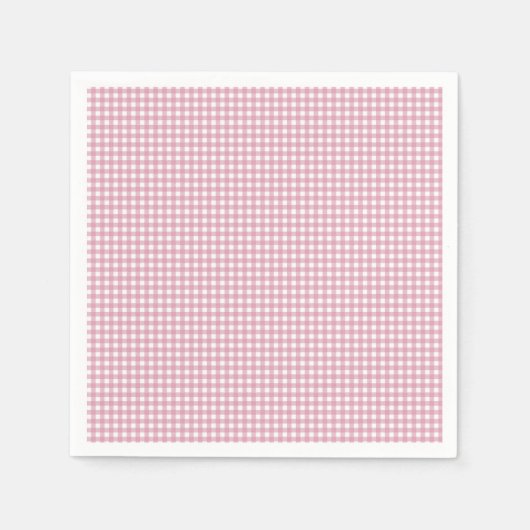Serviette En Papier En vichy rose et blanc (Devant)