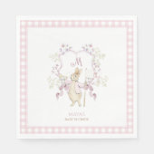 Serviette En Papier En vichy rose Pierre le Baby shower de monographie (Devant)