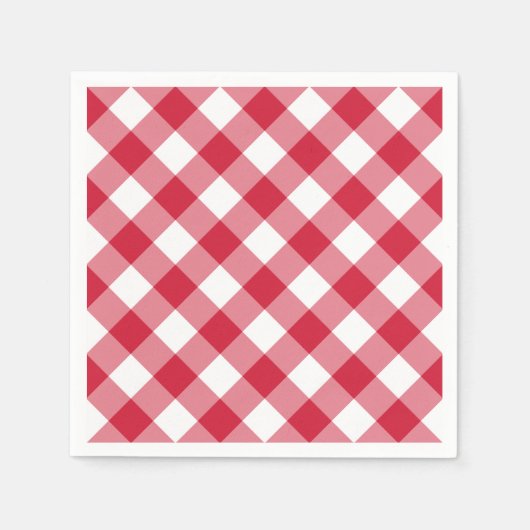 Serviette En Papier en vichy (rouge) (Devant)