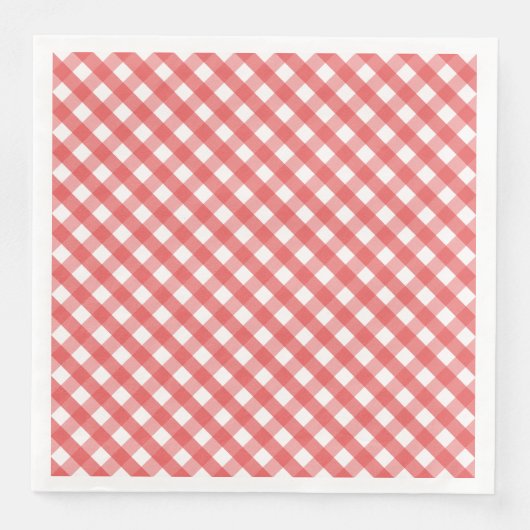 Serviette En Papier En vichy rouge (Devant)