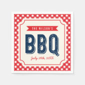 Serviette En Papier En vichy rouge et BBQ bleu (Devant)