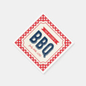 Serviette En Papier En vichy rouge et BBQ bleu (Coin)