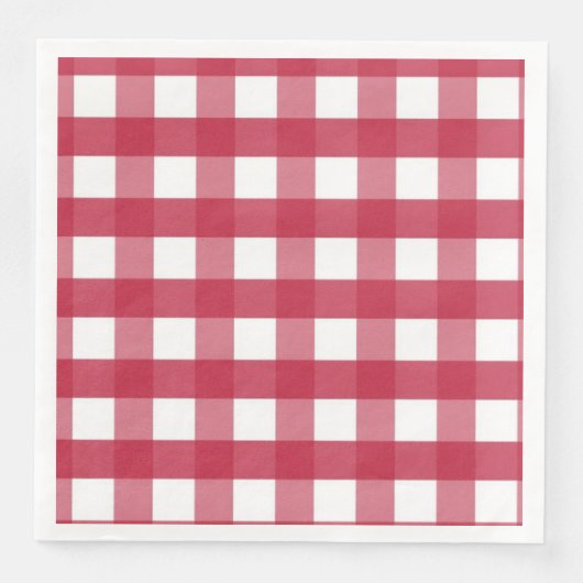 Serviette En Papier En vichy rouge et blanc (Devant)