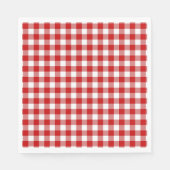 Serviette En Papier En vichy rouge et blanc (Devant)