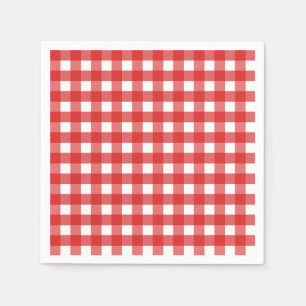 Serviette En Papier En vichy rouge et blanc