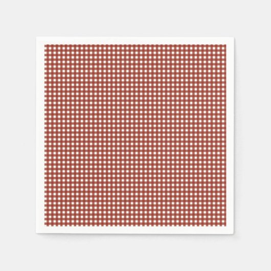 Serviette En Papier En vichy rouge et blanc (Devant)