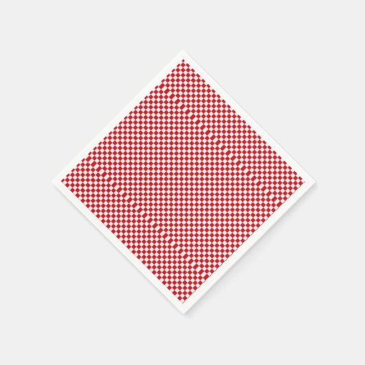 Serviette En Papier En vichy Rouge Et Blanc À damiers (Coin)