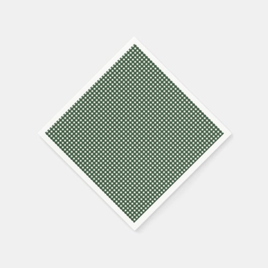 Serviette En Papier En vichy vert et blanc (Coin)