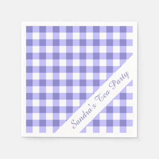Serviette En Papier En vichy violet (Devant)
