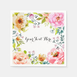 Serviette En Papier Encadré dans floral