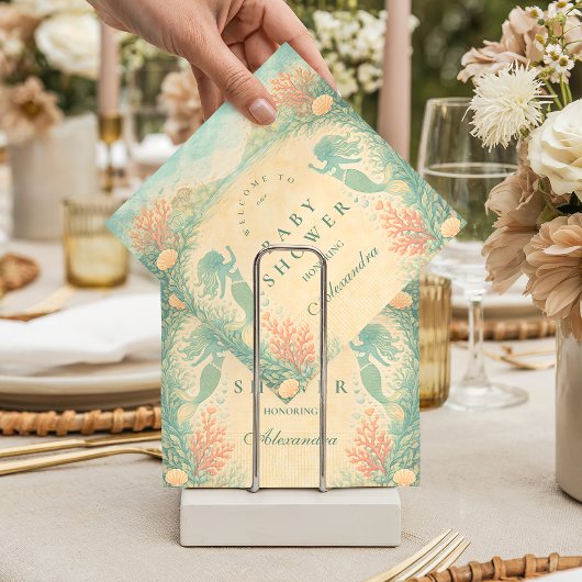 Serviette En Papier Enchanted Mermaid Lagoon Baby Shower