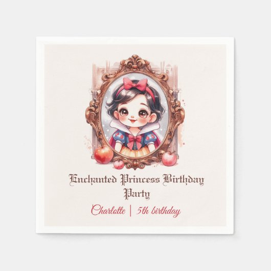 Serviette En Papier Enchanted Princess Birthday Invitation Snow White (Devant)