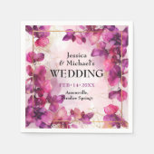 Serviette En Papier Enchantement Fuchsia violet : Aquarelle (Devant)