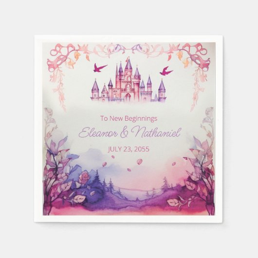 Serviette En Papier Enchanter Lavender Renaissance Castle Mariage (Devant)