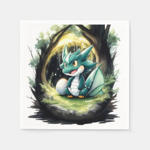 Serviette En Papier Enchanter le Baby shower Dragon