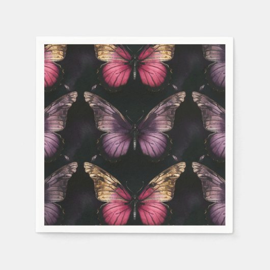 Serviette En Papier Enchanter le Motif papillon (Devant)