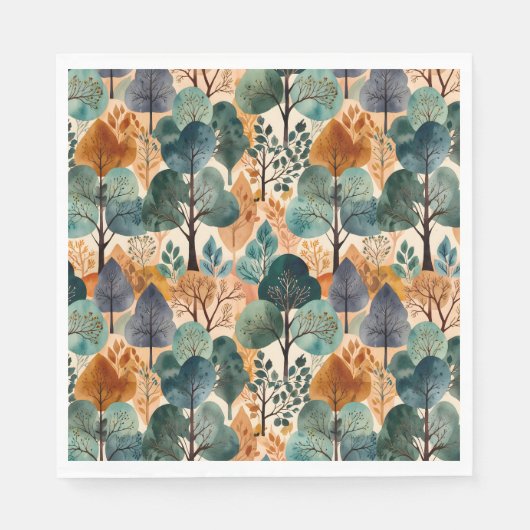 Serviette En Papier Enchanter les arbres d'automne (Devant)